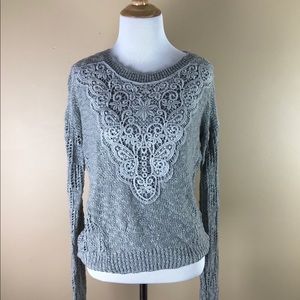 Marled Lace embroidered sweater